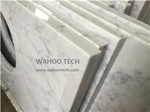 Bianco Carrara White Marble Vanity Top/Bianco Carrara White Marble Bathroom Vanity Top/ Carrara White Marble Bath Top/ Carrara White Marble Bathroom Countertop/ Carrara White Natural Stone Vanity Top