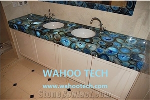 Blue Agate Semiprecious Stone Bath Vanity Tops/Blue Semiprecious Stone Vanity Tops/Blue Semiprecious Stone Bathroom Countertops