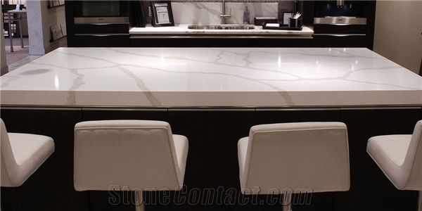 Calacatta White Quartz Stone Bar Top/Calacatta White Engineered Quartz Bench Tops/ Calacatta White Quartz Kitchen Tops/ Calacatta White Quartz Bench Tops/ Calacatta White Quartz Desk Kitchen Counterto