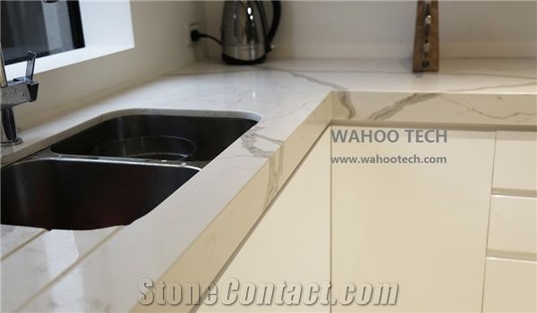 Calacatta White Quartz Stone Bench Tops/Calacatta White Quartz Stone Kitchen Countertops/Calacatta White Quartz Stone Bar Tops/Calacatta White Quartz Stone Kitchen Island Top/Quartz Engineered Stone W
