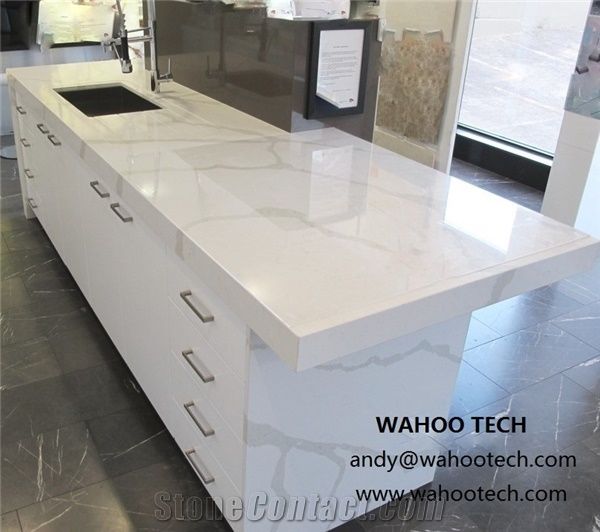 Calacatta White Quartz Stone Bench Tops/Calacatta White Quartz Stone Kitchen Countertops/Calacatta White Quartz Stone Bar Tops/Calacatta White Quartz Stone Kitchen Island Top/Quartz Engineered Stone W