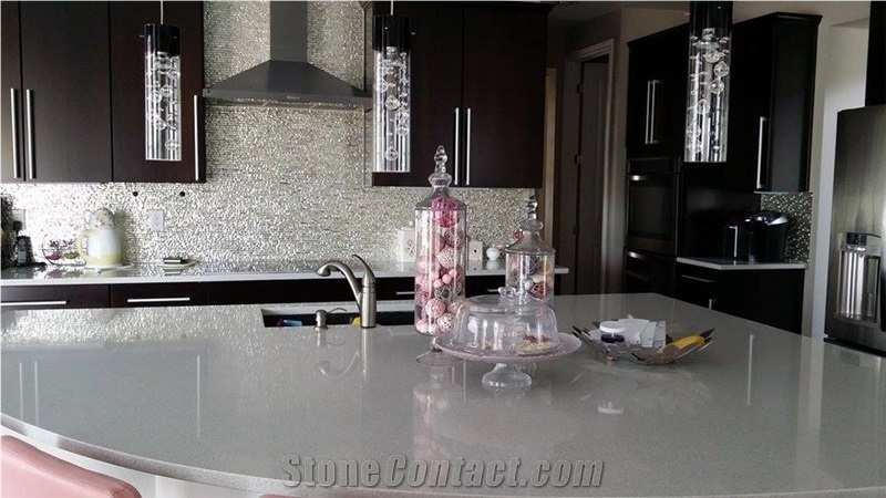 Grey Engineered Quartz Stone Bench Tops/Grey Engineered Quartz Stone Kitchen Desk Tops/Grey Engineered Quartz Stone Bar Tops/Grey Quartz Stone Kitchen Island Top/Grey Quartz Stone Kitchen Worktops