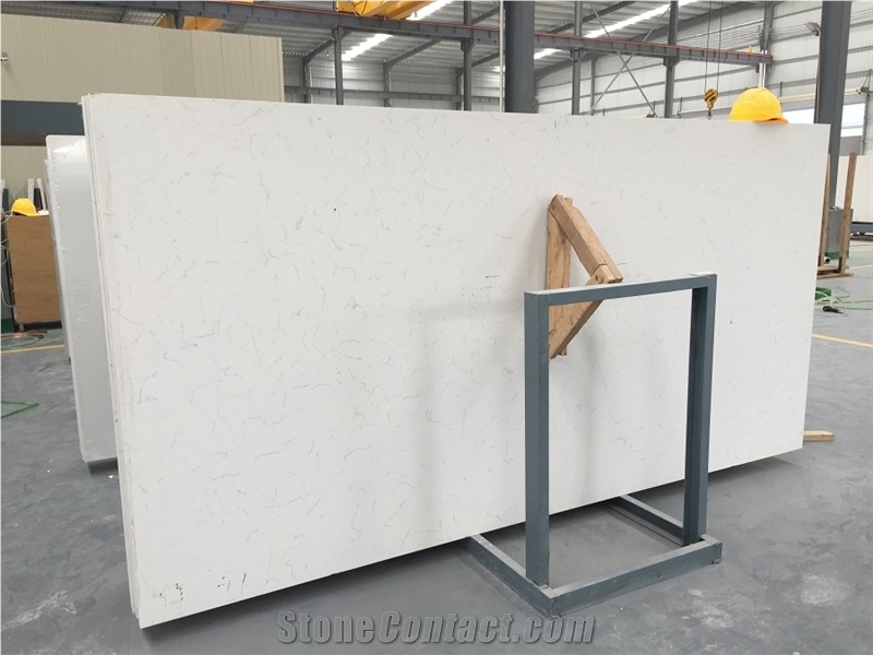 Pure White Engineered Quartz Stone Slabs & Tiles/Solid Surface Engineered Stone Wall Tiles & Floor Tiles