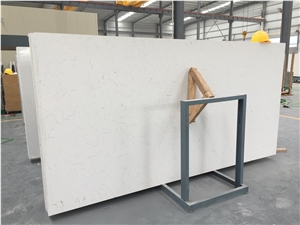 Pure White Engineered Quartz Stone Slabs & Tiles/Solid Surface Engineered Stone Wall Tiles & Floor Tiles