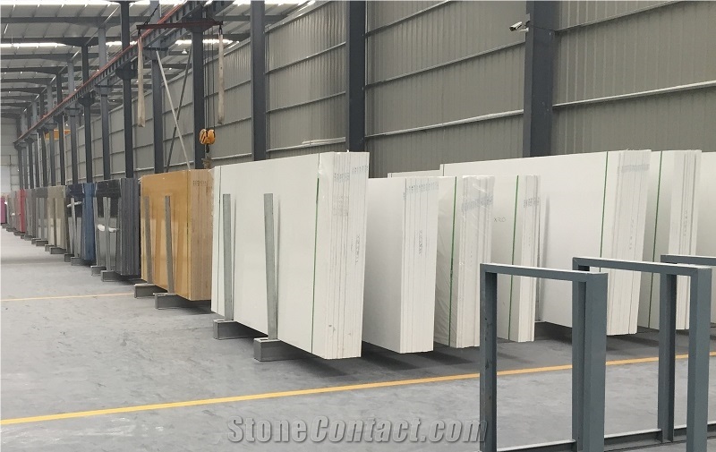 Pure White Engineered Quartz Stone Slabs & Tiles/Solid Surface Engineered Stone Wall Tiles & Floor Tiles