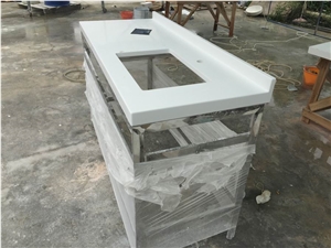 Pure White Engineered Stone Vanity Tops/Pure White Artificial Stone Bathroom Top/Pure White Artificial Stone Bath Tops /Engineered Stone Quartz Bathroom Tops/White Quartz Stone Tops
