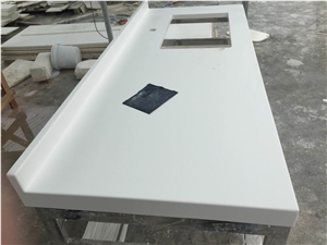 Pure White Engineered Stone Vanity Tops/Pure White Artificial Stone Bathroom Top/Pure White Artificial Stone Bath Tops /Engineered Stone Quartz Bathroom Tops/White Quartz Stone Tops