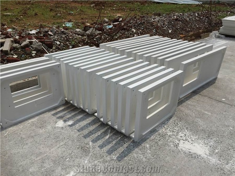 Pure White Engineered Stone Vanity Tops/Pure White Artificial Stone Bathroom Top/Pure White Artificial Stone Bath Tops /Engineered Stone Quartz Bathroom Tops/White Quartz Stone Tops