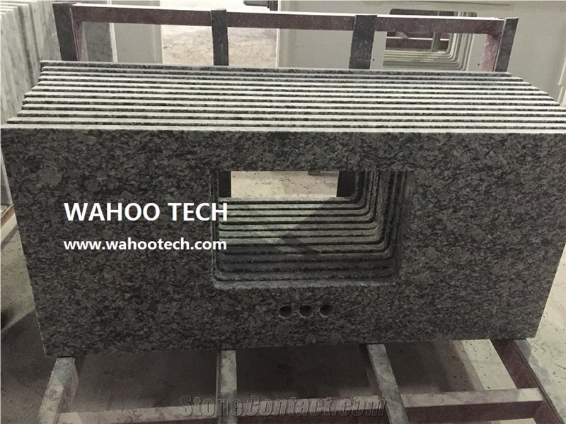 Spray White Granite Vanity Top/ Spray White Granite Bath Top/ Spray White Granite Bathroom Vanity Top/ Spray White Granite Bathroom Countertop/ Spray White Granite Bathroom Top