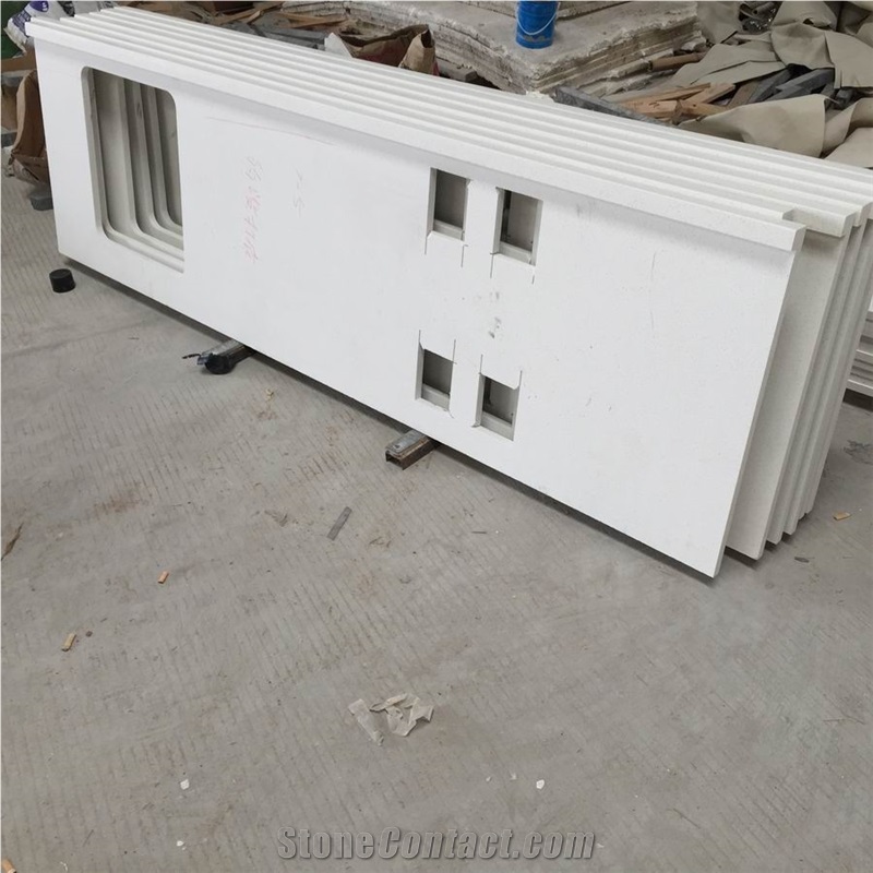White Engineered Stone Quartz Countertops/ White Caesar Quartz Stone Kitchen Tops/Pure White Artificial Stone Countertops/Engineered Stone Quartz Kitchen Tops/White Quartz Stone Kitchen Island Tops
