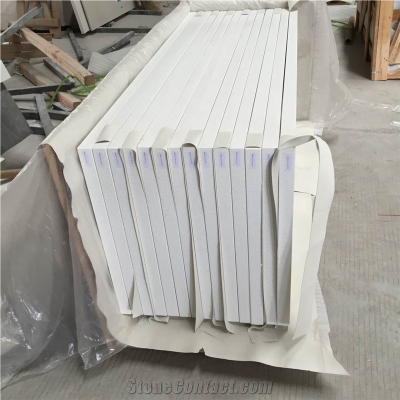 White Engineered Stone Quartz Countertops/ White Caesar Quartz Stone Kitchen Tops/Pure White Artificial Stone Countertops/Engineered Stone Quartz Kitchen Tops/White Quartz Stone Kitchen Island Tops