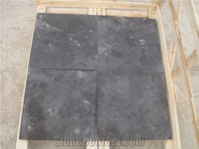 China Black Limestone Slabs & Tiles, Limestone Floor Tiles