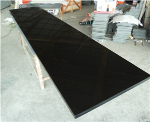 China Mongolia Black Granite Tile & Slab, Jet Black, Polished, Floor, Wall, Slabs