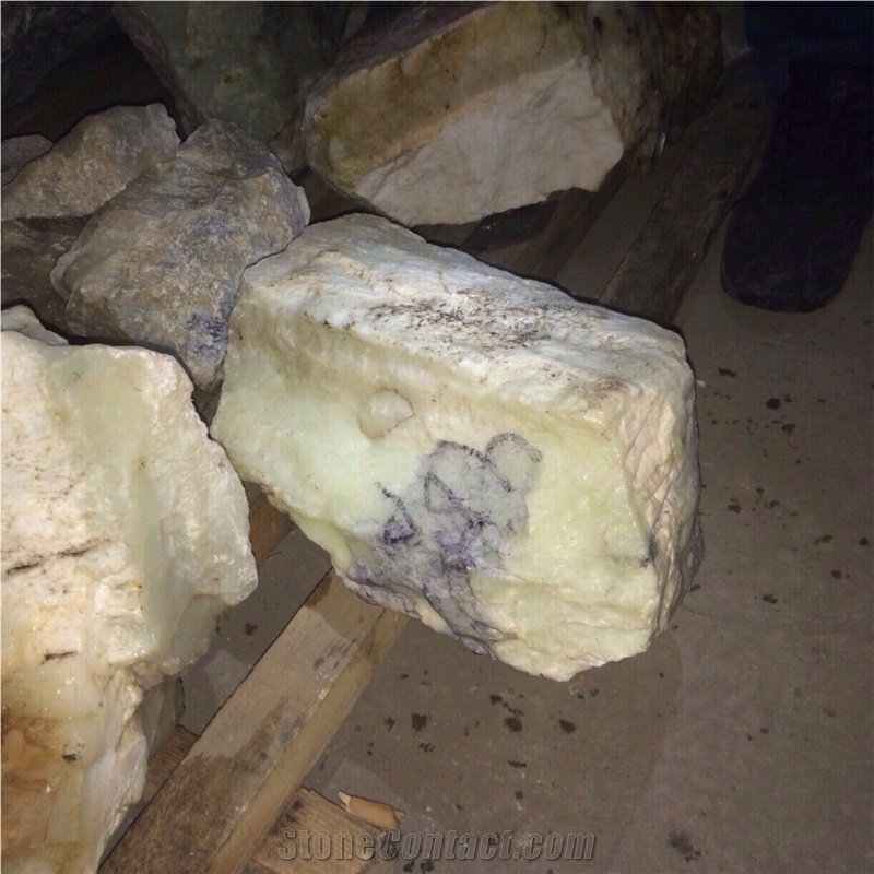 Jade Stone, Raw Boulders, White Stone Blocks