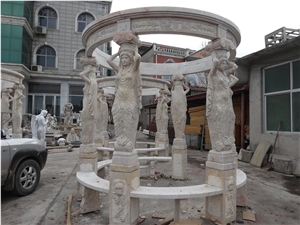 Garden Yellow Hole Marble Stone Gazebo & Pavilions