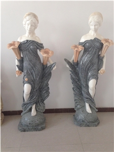Hand Carving Natural Marble Stone Western Lady Statues Hand Carving Natural Marble Stone Western Lady Statues