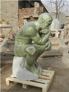Western Style Hand Carved Thinking Man Statue for Garden Landscape Sculpture
