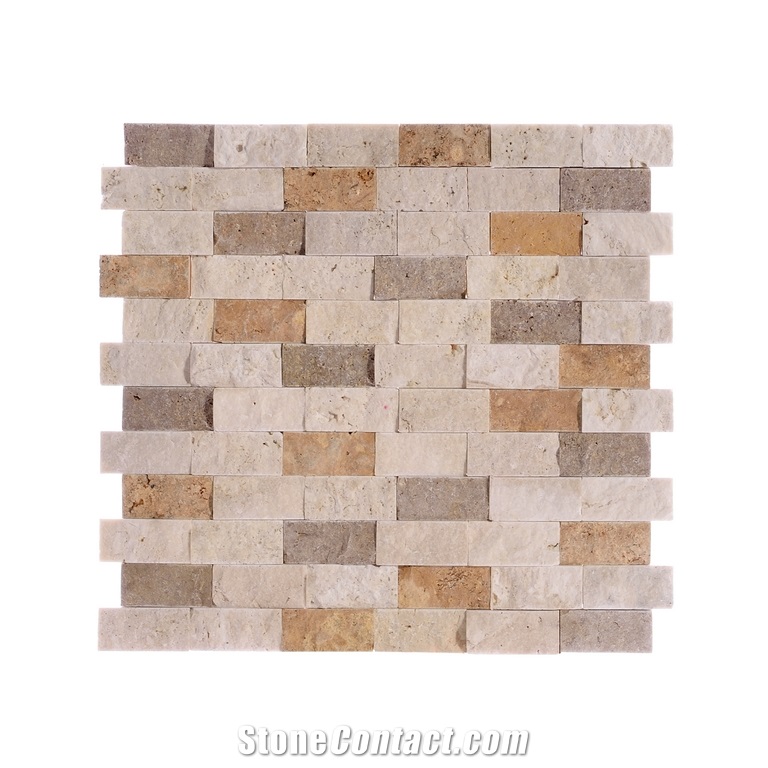 Split Face Light Travertine Mosaic Any Design