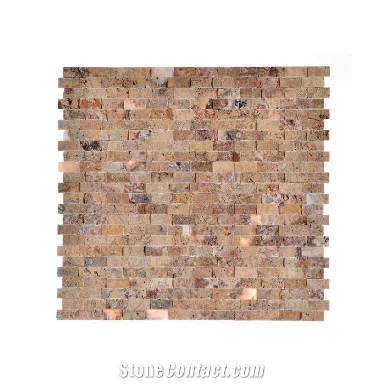 Split Face Light Travertine Mosaic Any Design
