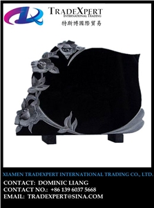 Black Granite European and Ameriacan Style Headstone, Tombstone, Monument, Memorial and Cemetery