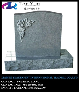 Black Granite European and Ameriacan Style Headstone, Tombstone, Monument, Memorial and Cemetery