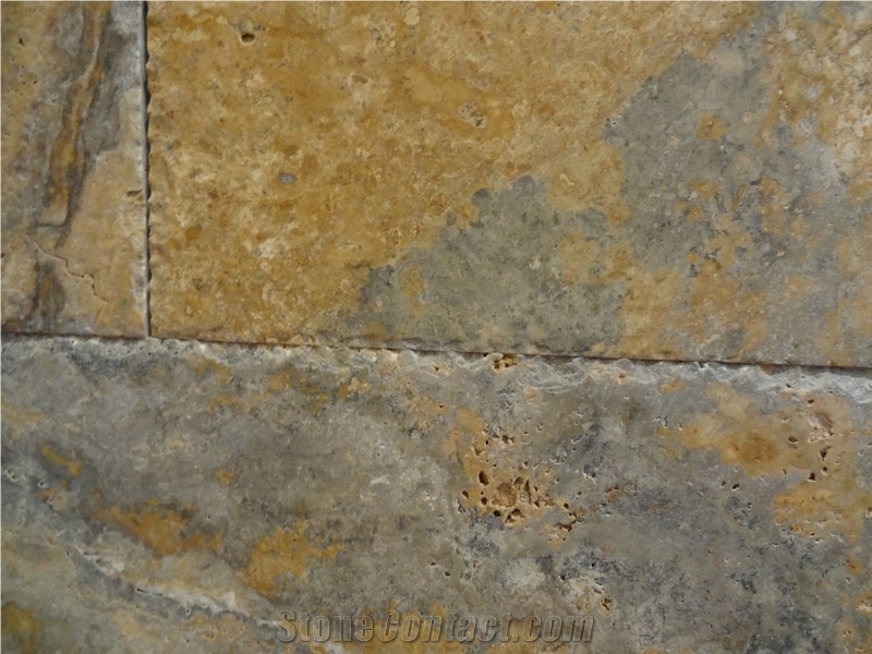 Rain Forest Travertine French Pattern Tiles & Slabs, Multicolor Travertine Flooring Tiles, Walling Tiles