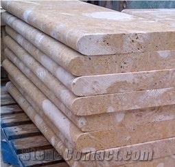 Caribbean Coral Stone Honed and Filled Pool Coping Bullnose