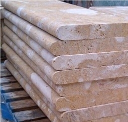 Caribbean Coral Stone Honed and Filled Pool Coping Bullnose