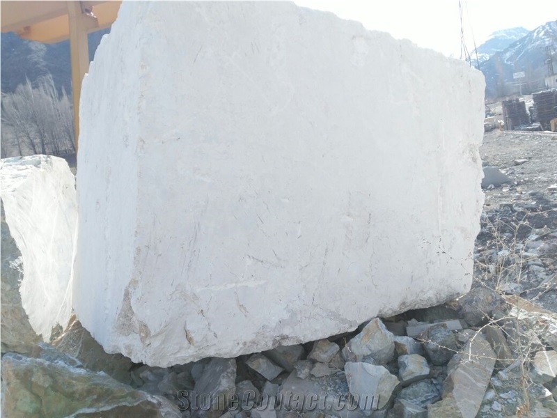 Snow White Travertine Blocks