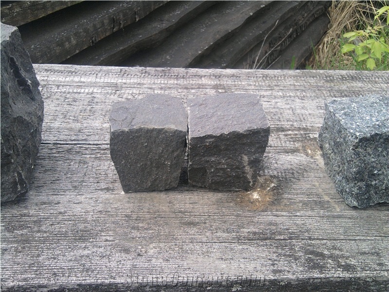 Basalt Cubes, Ivano Dolynske Basalt Cube Stone & Pavers, Black Basalt Cobble Stone