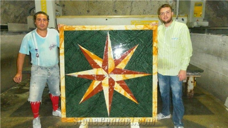 Marble Inlay Waterjet Medallions