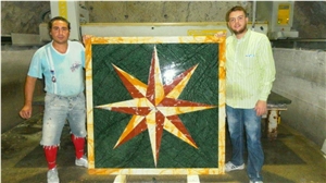 Marble Inlay Waterjet Medallions