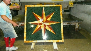Marble Inlay Waterjet Medallions