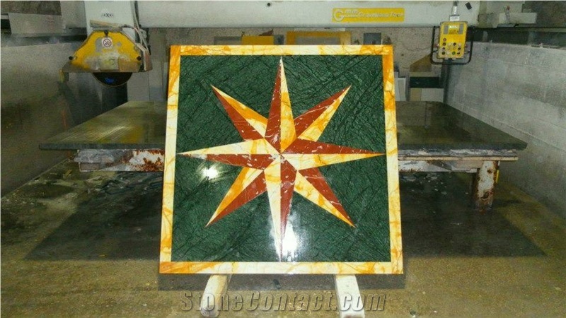 Marble Inlay Waterjet Medallions
