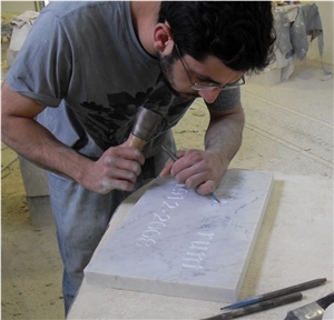 Owers Whitbed Limestone Lettering Relief & Etching, White Limestone Engravings