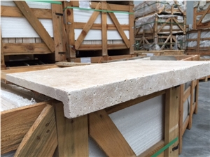 Classic Drop Face Travertine Pool Coping