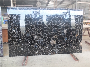 Black Agate Slab & Tile - Semi Precious Gemstone Semiprecious