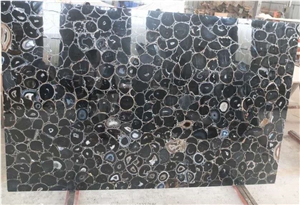 Black Agate Slab & Tile - Semi Precious Gemstone Semiprecious