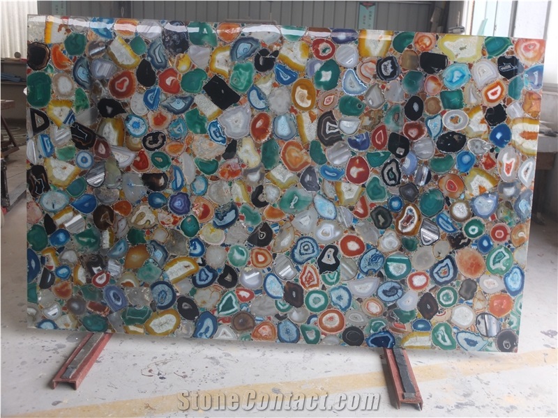 Mix Agate Slab - Semi Precious Gemstone Semiprecious