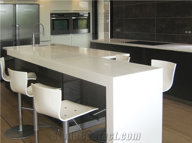 Corian Solid Surface Kitchen Tops, White Stone Kitchen Countertops, Table Tops