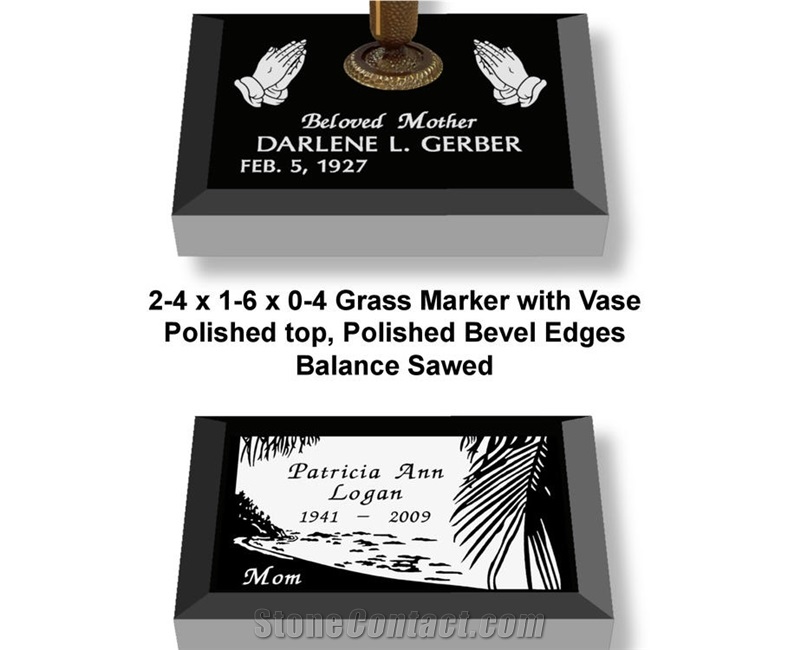 Grass Markers - Polished Top, Polished Bevel Edges Balance Sawed