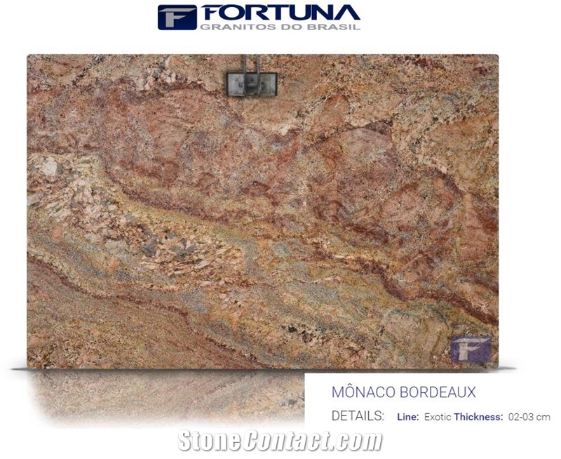 Monaco Bordeaux Granite Slabs