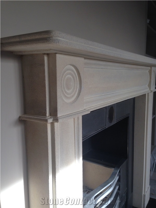 Doulting Stone Hand Carved Fireplace Mantel
