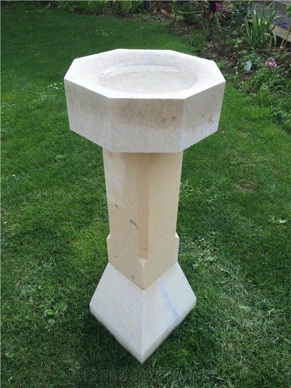 Solid Limestone Bird Bath Made from Bath Stone