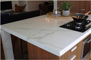 Calacatta Nuvo Quartz Stone Slab & Tile Engineered Stone,Carrara White Quartz Stone