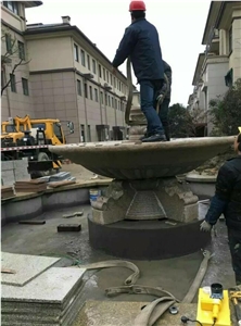 China Grey Granite Garden Fountains Exterior Fountains,Beige Marble Exterior Fountains