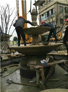 China Grey Granite Garden Fountains Exterior Fountains,Beige Marble Exterior Fountains