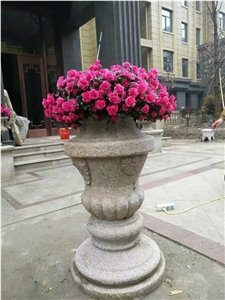 Gardens Series, China Grey Granite Flower Pot, Outdoor Garden Old Stone Flower Pots