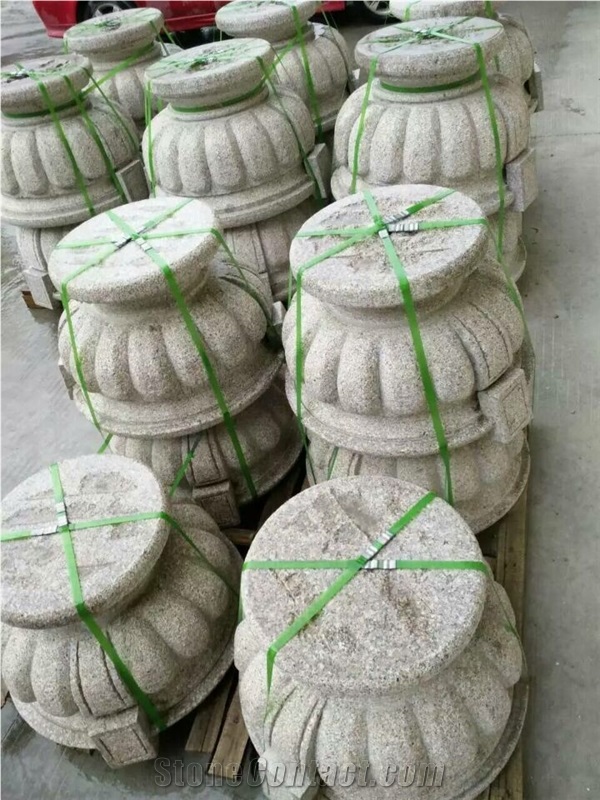 Gardens Series, China Grey Granite Flower Pot, Outdoor Garden Old Stone Flower Pots