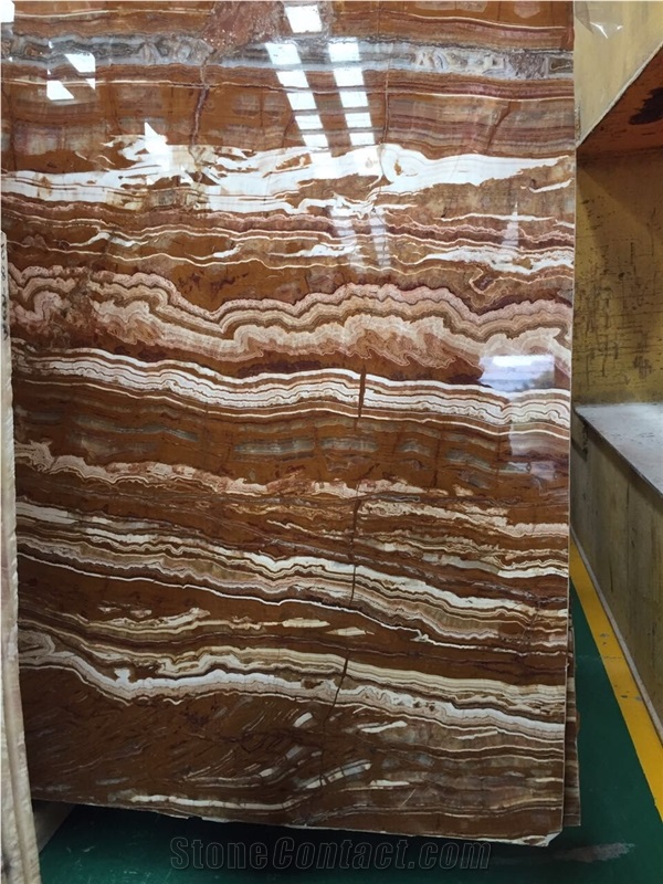 Iran Red Onyx Slabs & Tiles, Iran Brown Onyx Slabs for Niche Wall, Special Pattern Interesting Brown, Red Onyx